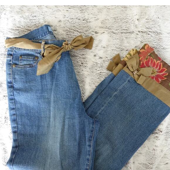 The Denim Taylor brocade n bling jean jacket n silk belted jeans n trim 14 - Picture 14 of 16